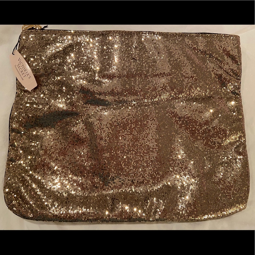 Victoria’s Secret Gold Glitter Clutch Handbag